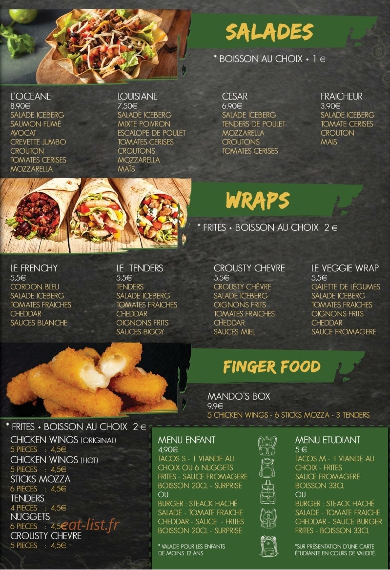 Mando’s — carte page 2