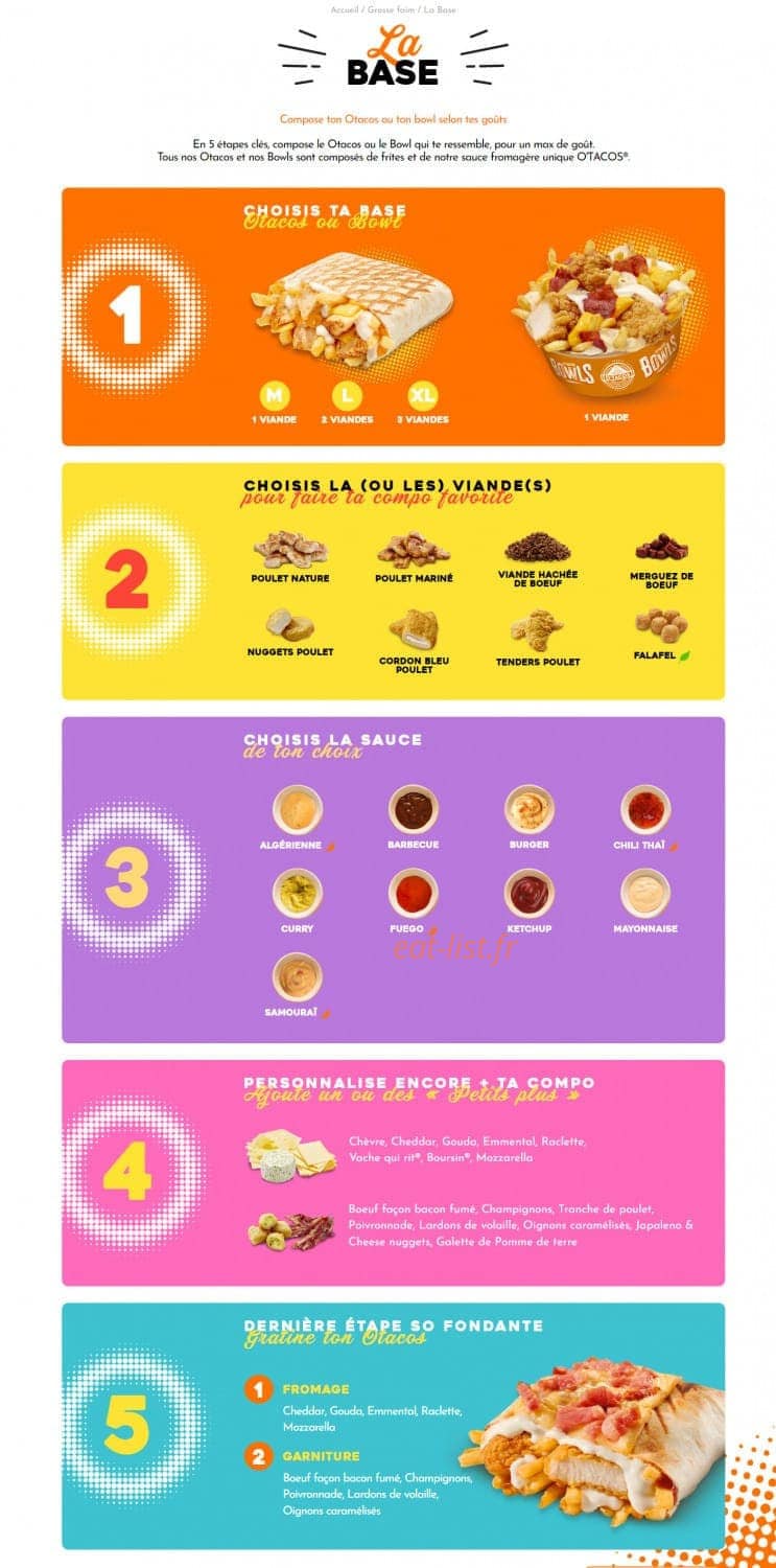 O'tacos — carte page 1