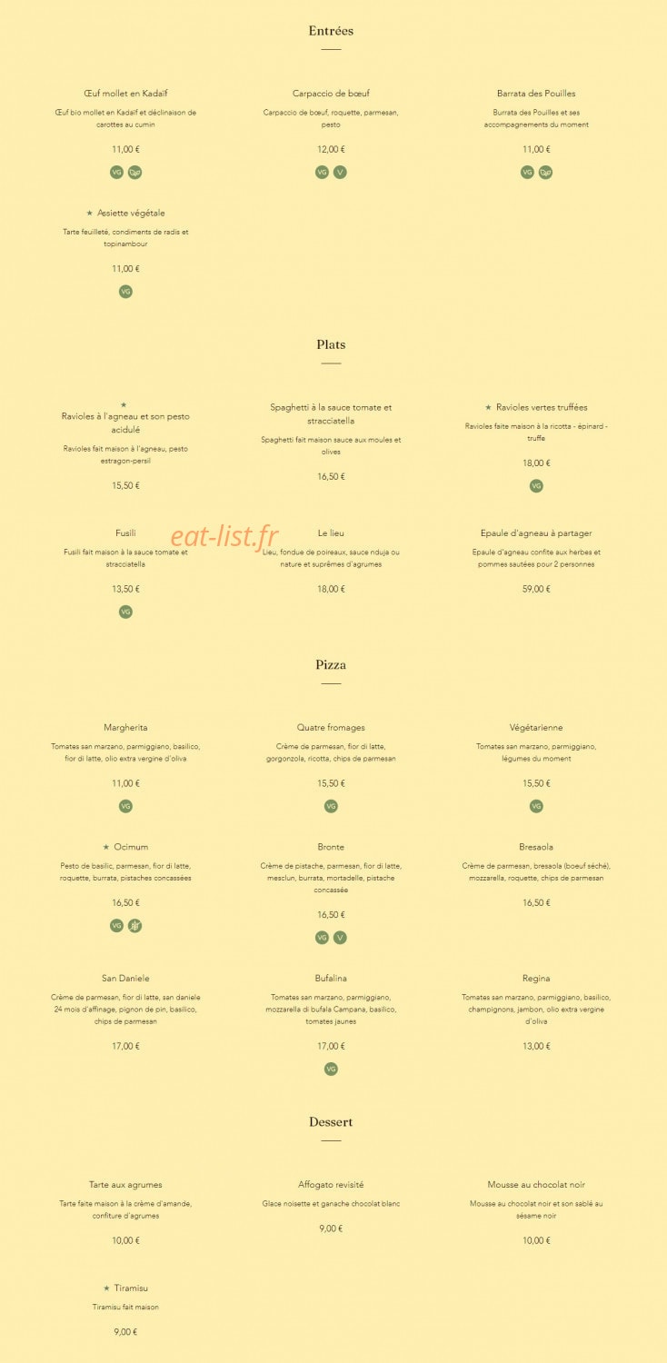 Ocimum — carte page 1