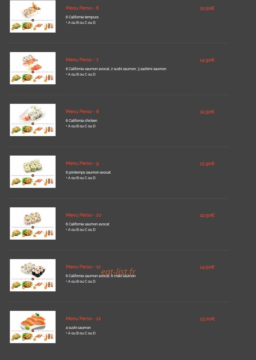 Oishi sushi — carte page 17