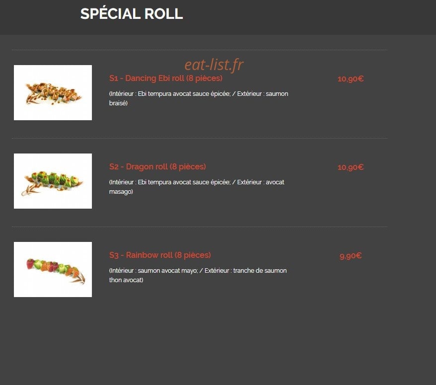 Oishi sushi — carte page 3