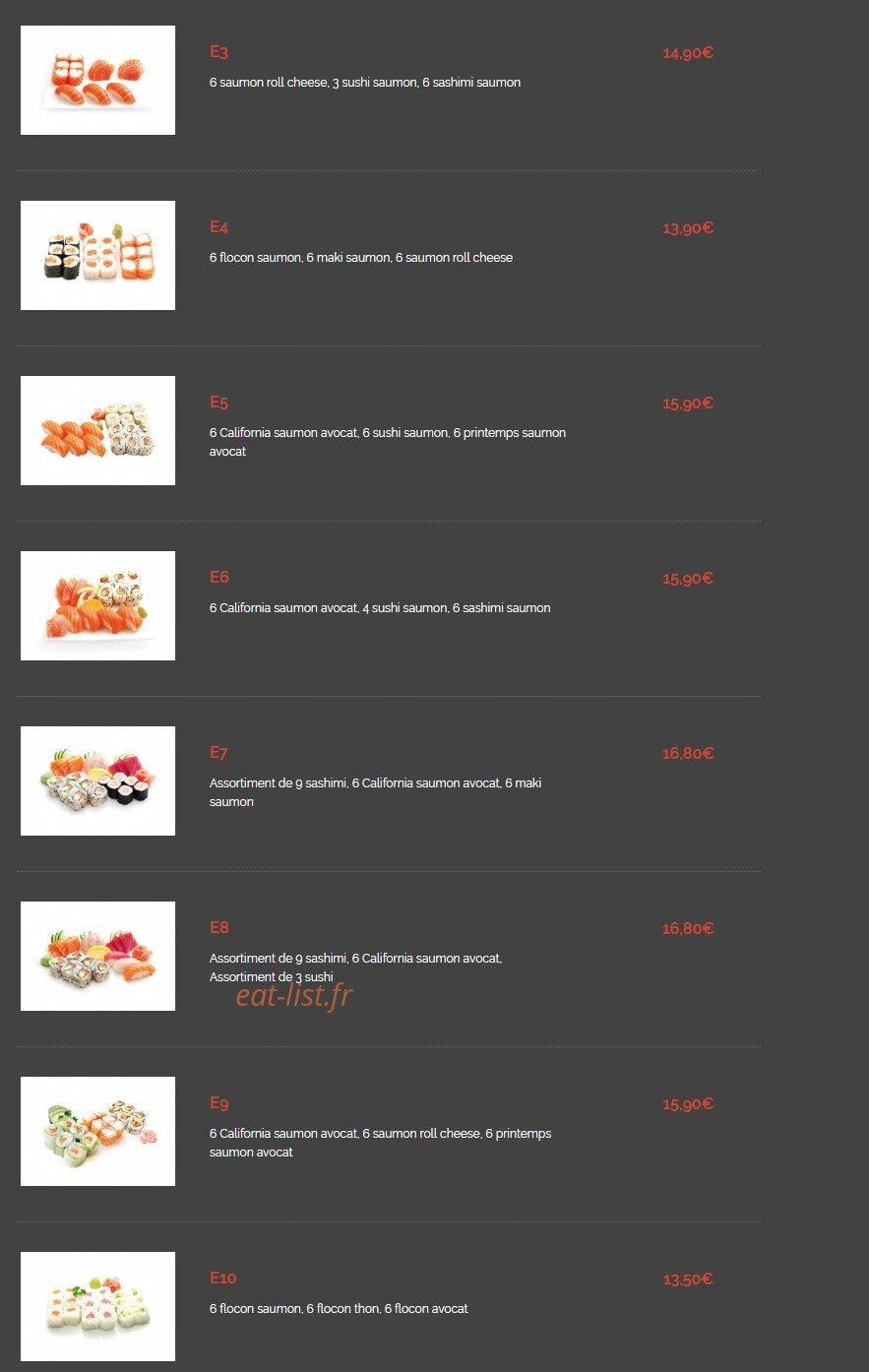 Oishi sushi — carte page 21