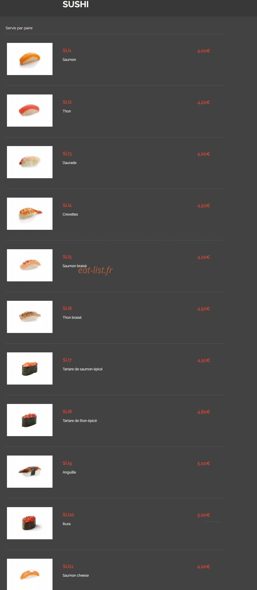Oishi sushi — carte page 4