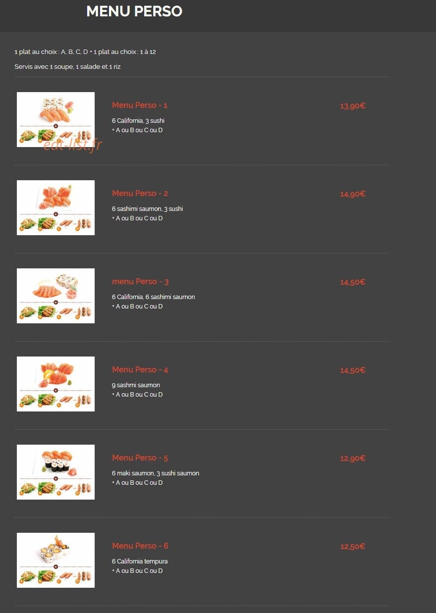 Oishi sushi — carte page 16
