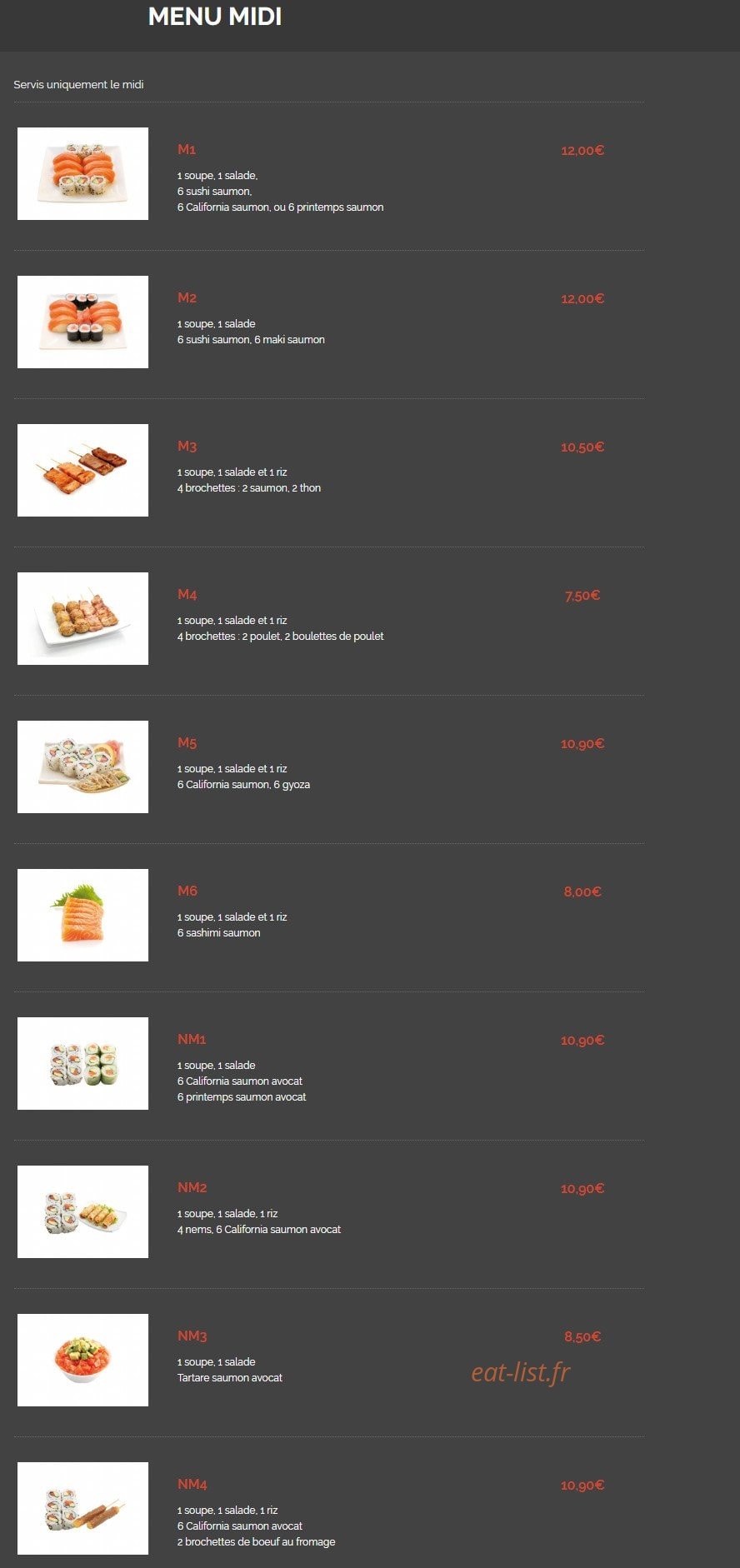Oishi sushi — carte page 15