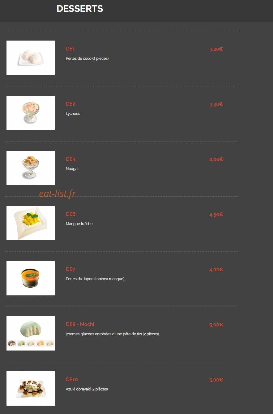 Oishi sushi — carte page 31