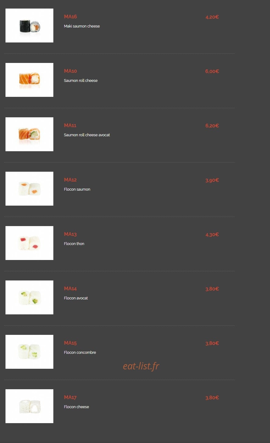 Oishi sushi — carte page 7