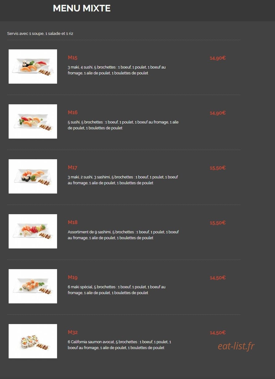 Oishi sushi — carte page 23