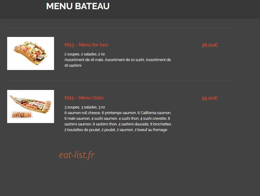 Oishi sushi — carte page 26