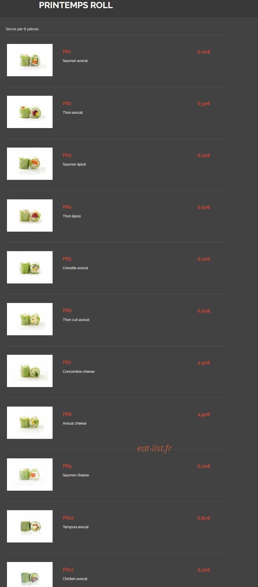Oishi sushi — carte page 9