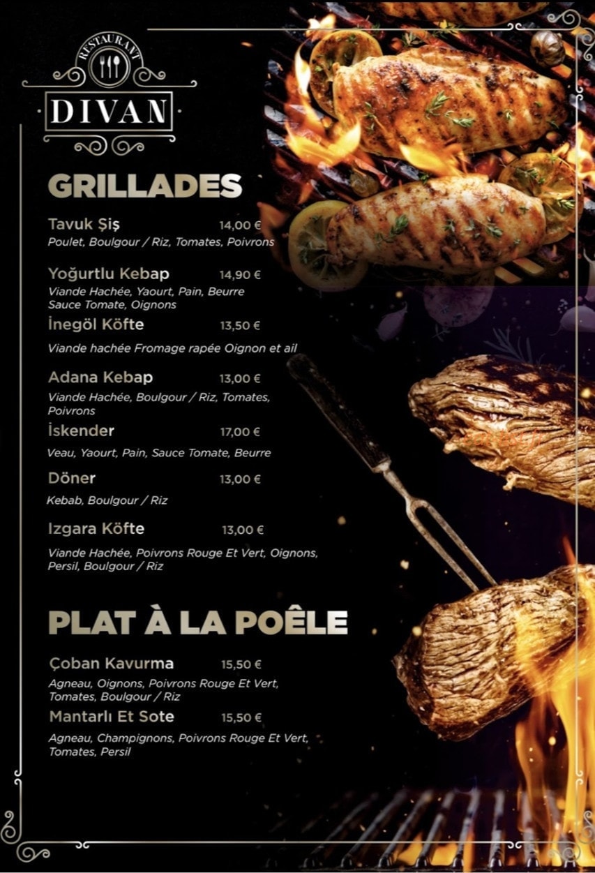 Restaurant Divan — carte page 3