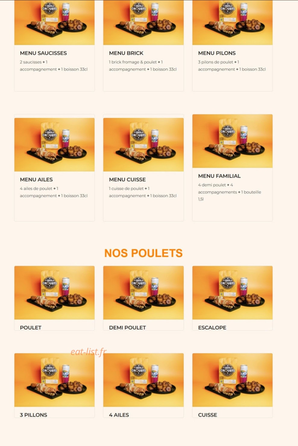 100% Crousti Original — carte page 1