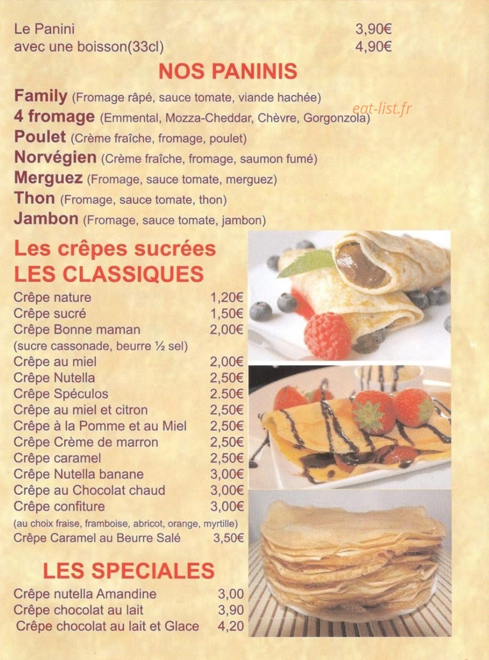 Café du Centre — carte page 7