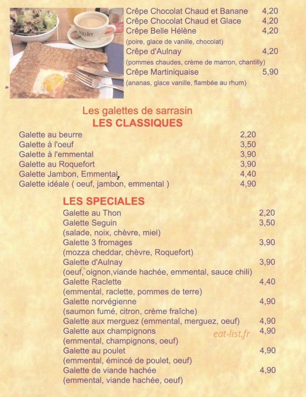 Café du Centre — carte page 8