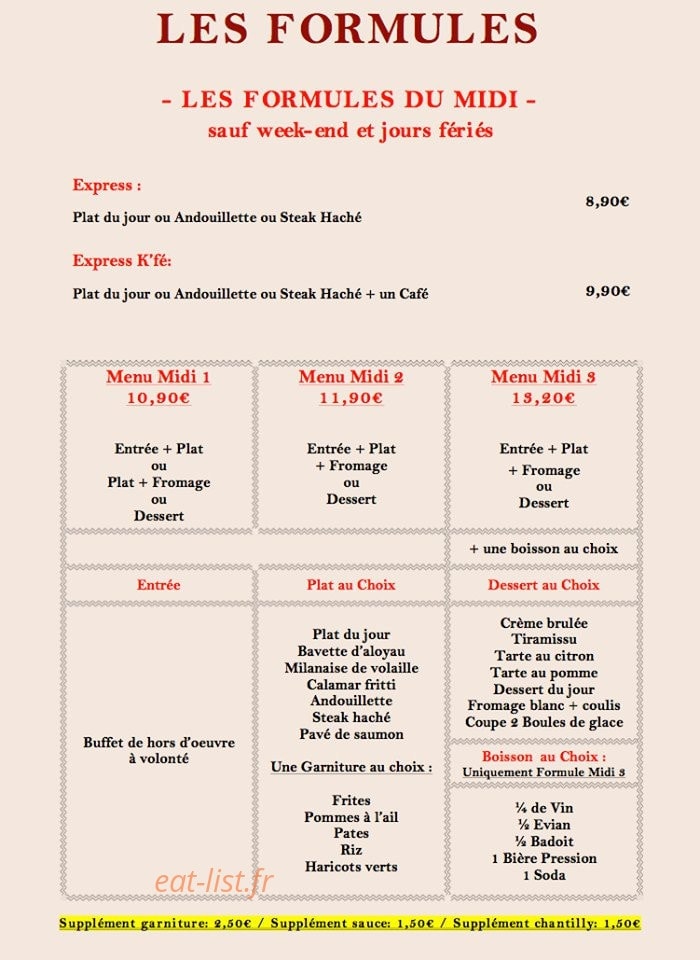 Chez David — carte page 1