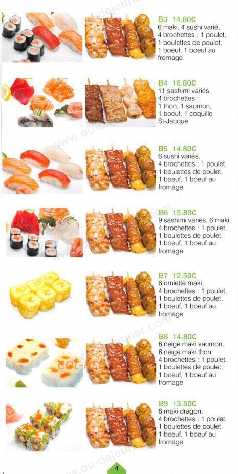 Coco Sushi — carte page 4