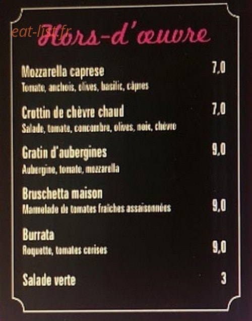 La Cantina — carte page 2