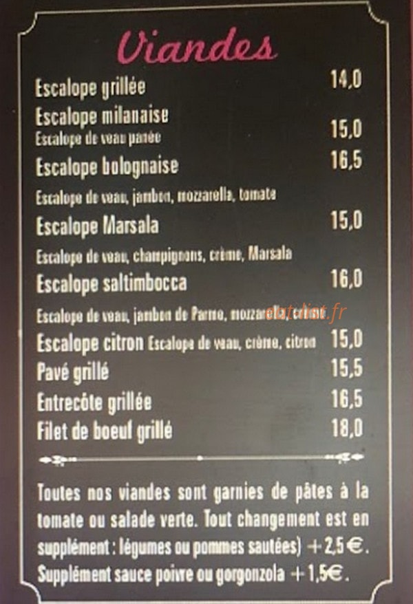 La Cantina — carte page 4