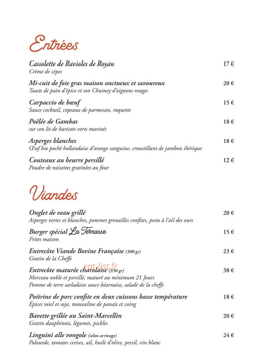 La Terrasse — carte page 2