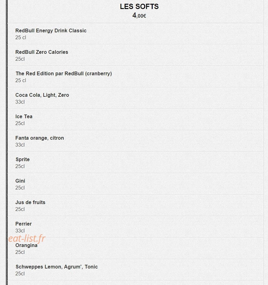 Le new resto — carte page 10