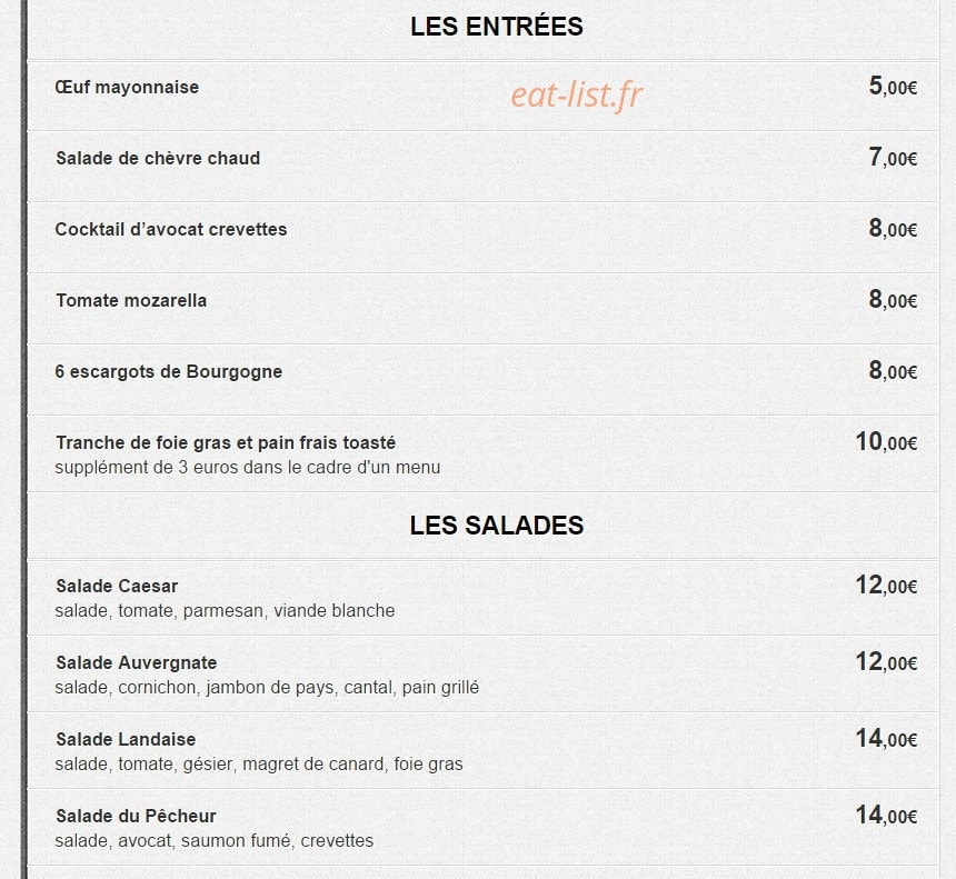 Le new resto — carte page 5
