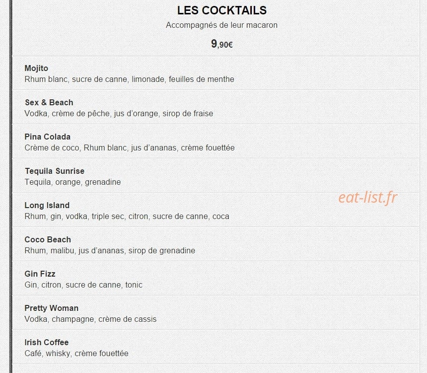 Le new resto — carte page 15