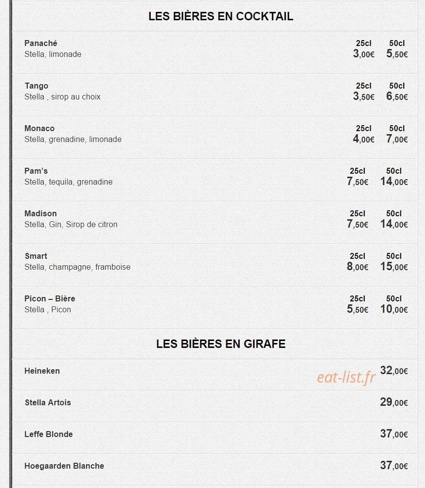 Le new resto — carte page 14