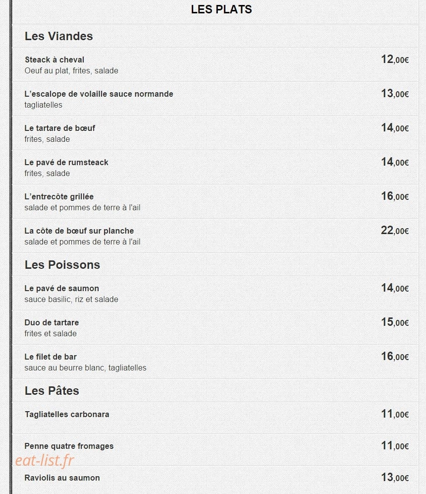 Le new resto — carte page 6