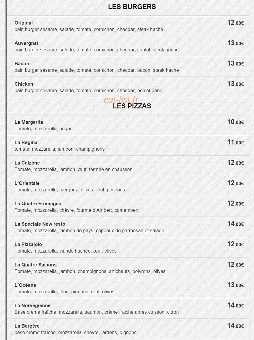 Le new resto — carte page 7