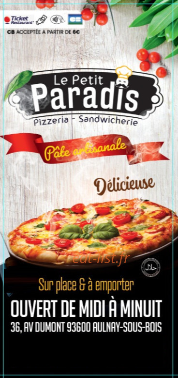 Le Petit Paradis — carte page 1