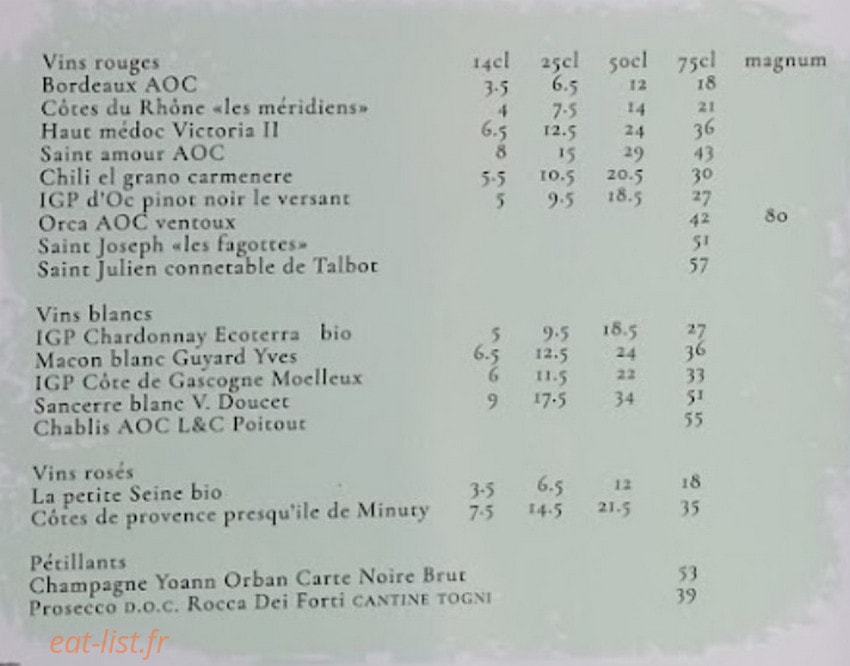 Le Vertuo — carte page 6