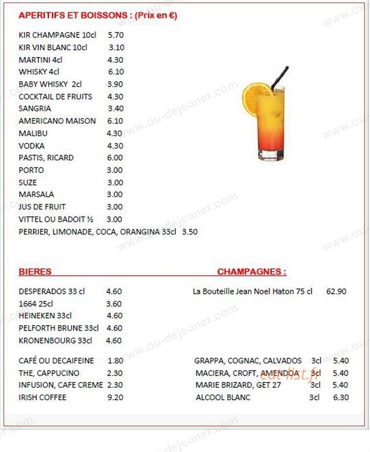 New George's — carte page 1