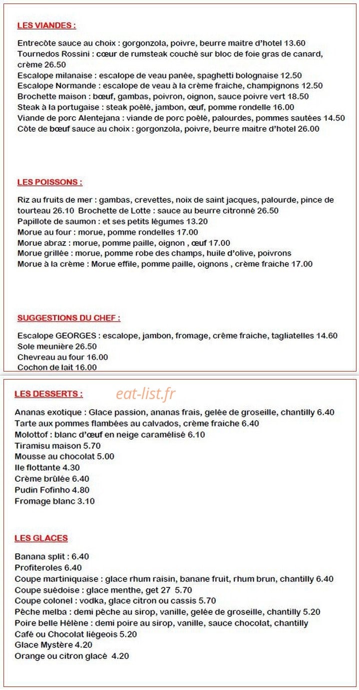 New George's — carte page 4