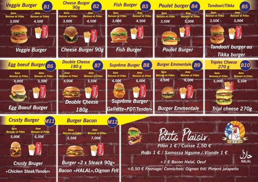 Only the fried chicken — carte page 1