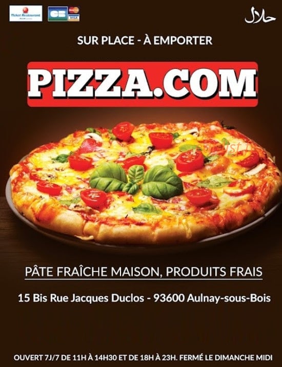 Pizza.Com — carte page 1