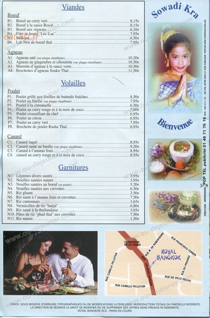 Royal Bangkok — carte page 4