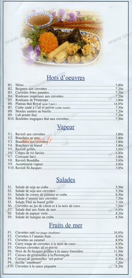 Royal Bangkok — carte page 3