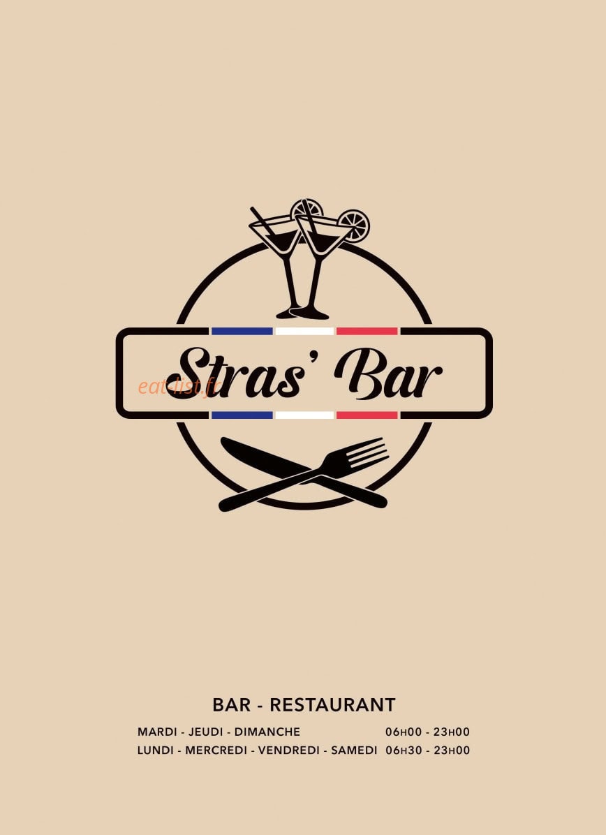 Stras’Bar — carte page 1