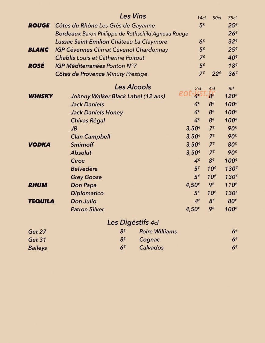 Stras’Bar — carte page 6