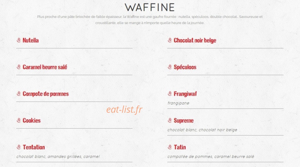 Waffle factory — carte page 3