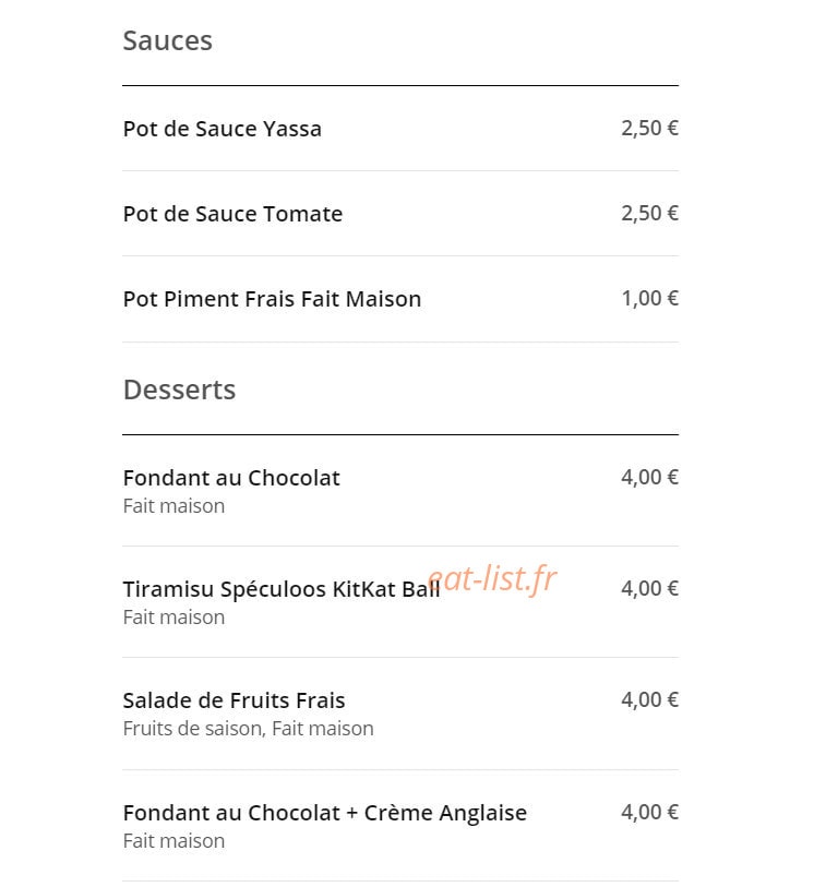 Aux Saveurs du Monde — carte page 5
