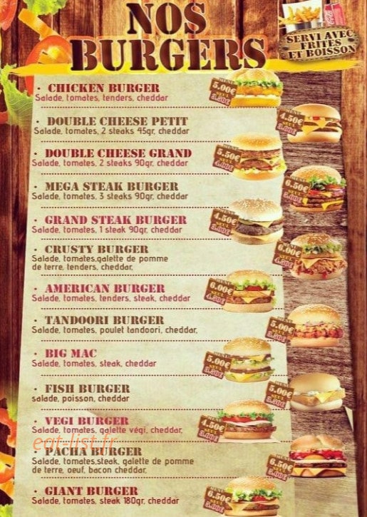O'Pacha Chicken — carte page 2