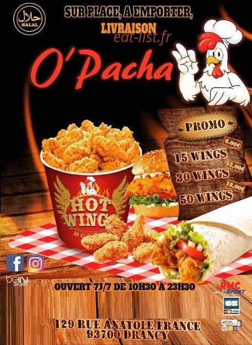 O'Pacha Chicken — carte page 1