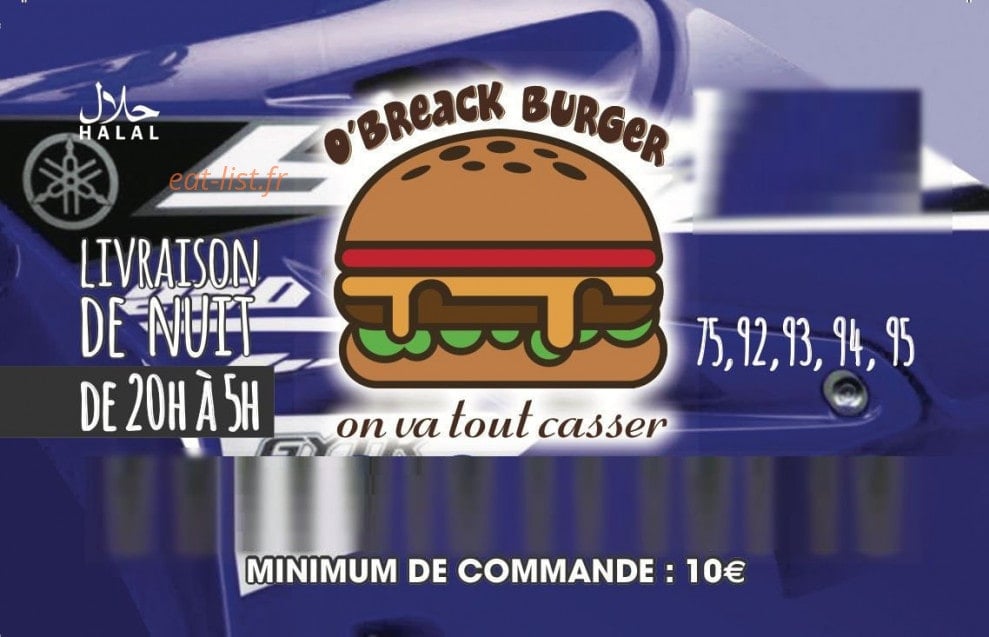 Obreack burger — carte page 1