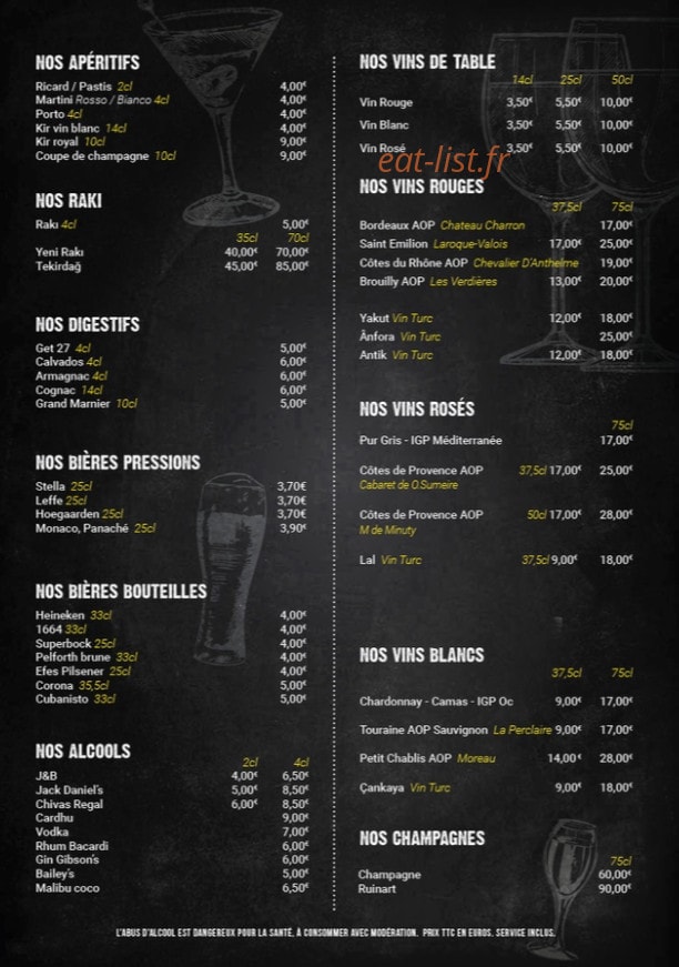 Anatolia Steakhouse — carte page 2
