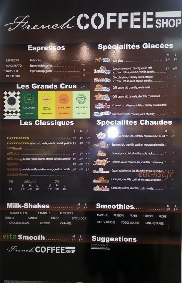 French Coffee Shop — carte page 3