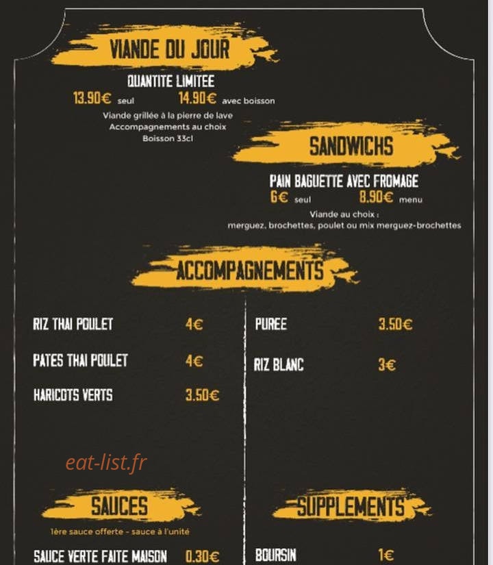 Carte et menu de French Grill à Epinay sur Seine — Les sandwichs, accompagnements et sauces,...
