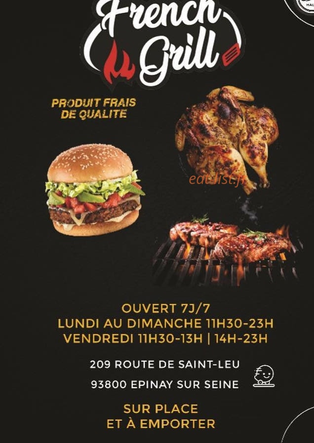 Carte et menu French Grill Épinay sur Seine