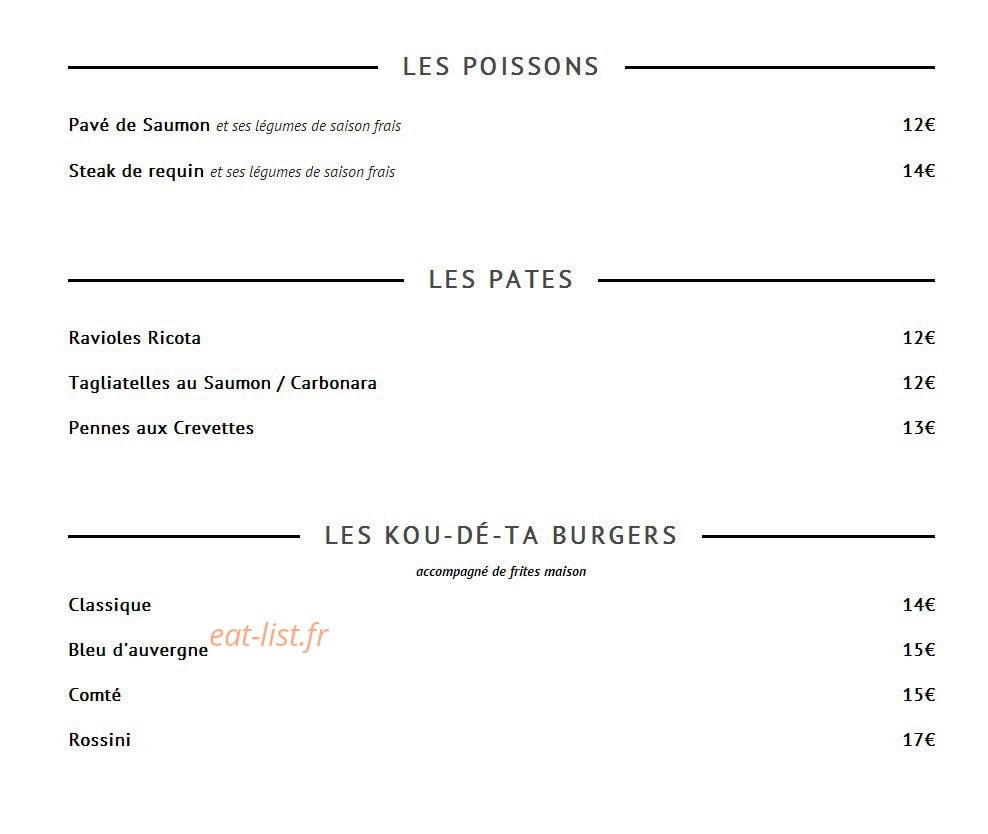 Le Kou De Ta — carte page 2
