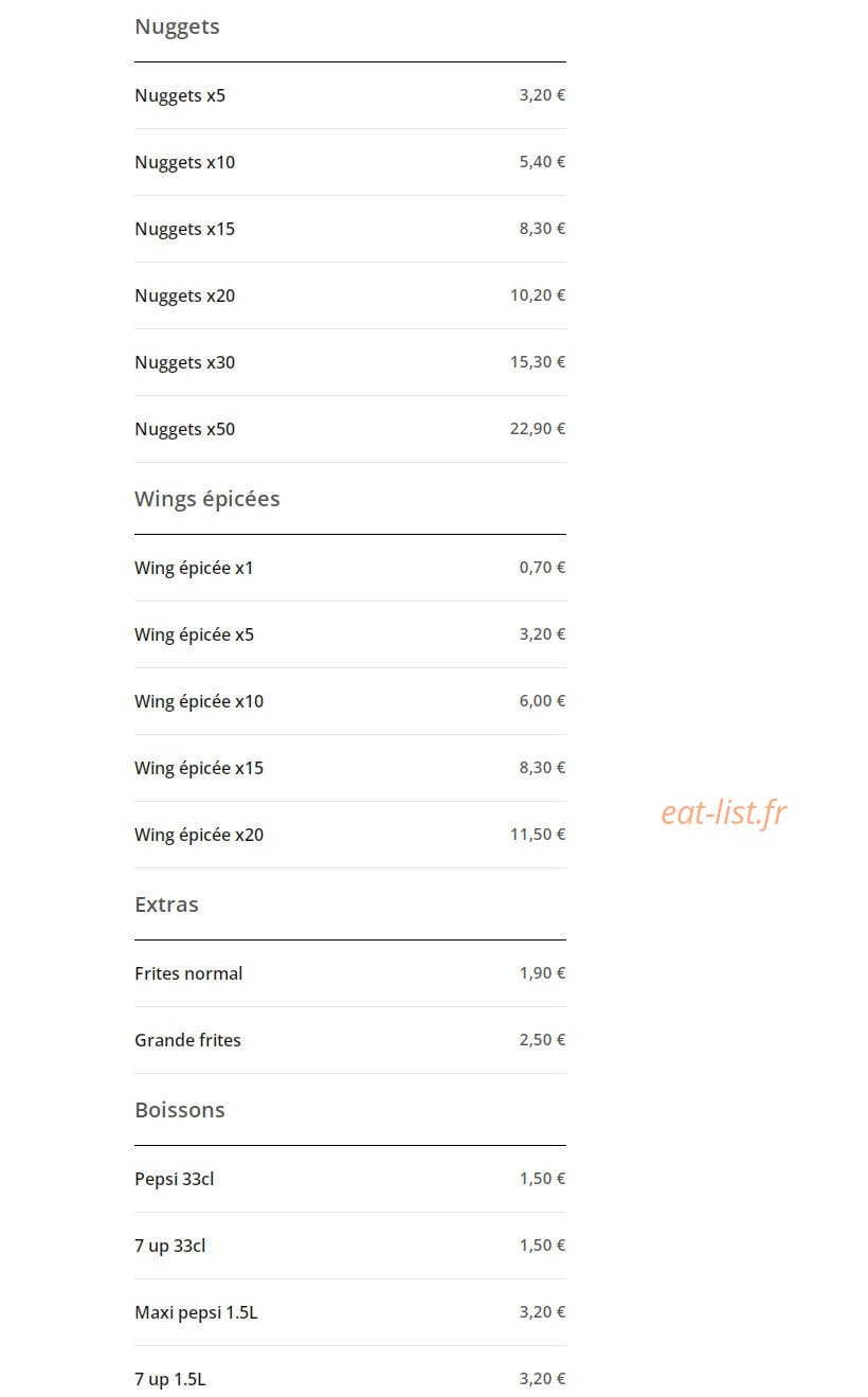 Maxin Chicken — carte page 5